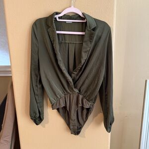 Charlotte Russe Dark Green Bodysuit